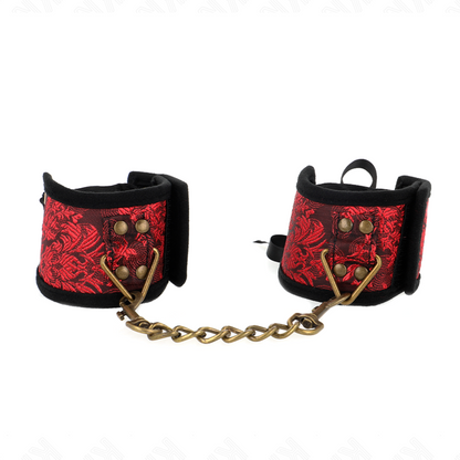 Comprar KINK Muñequeras Diseño Escándalo Rojo Negro – Estilo Elegante Con Detalle Lazo Para Experiencias Únicas-Noxtic
