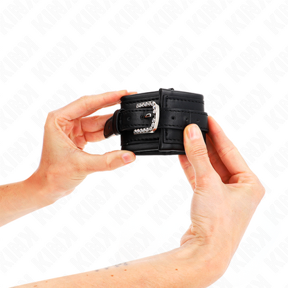 Comprar KINK Muñequeras Negras Con Hebilla De Diamantes De Imitación – Diseño Elegante Y Ajustable Para Confort Personalizado-Noxtic