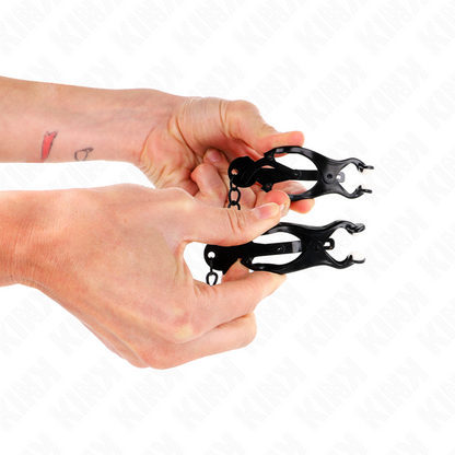 KINK Pinzas Para Pezones Estilo Japonés Con Cadena Negra – Estimulación Delicada Para Placer Intimo