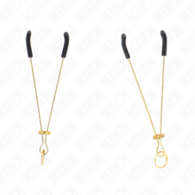 KINK Pinzas Para Pezones Dorado 7 Cm – Diseño Elegante Con Sutil Estimulación Ergonómica