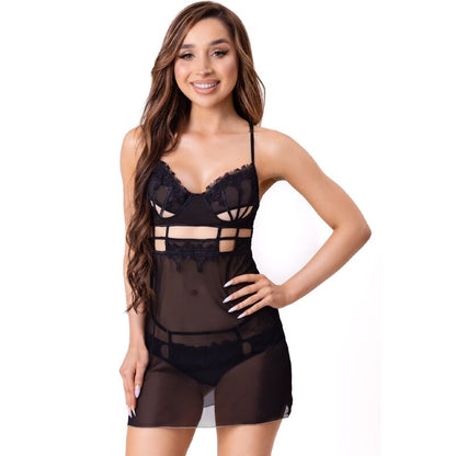 Comprar Livco Corsetti Fashion Maia 20247 Babydoll y Tanga Negro S M – Conjunto Elegante Para Realzar Tu Comodidad-Noxtic