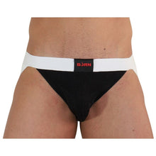 BURN 004 Shiny Jock Nero Bianco S – Intimo elegante per il comfort quotidiano