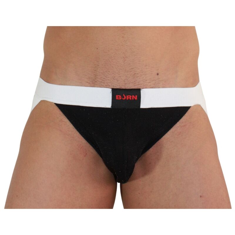 BURN 004 Shiny Jock Nero Bianco S – Intimo elegante per il comfort quotidiano