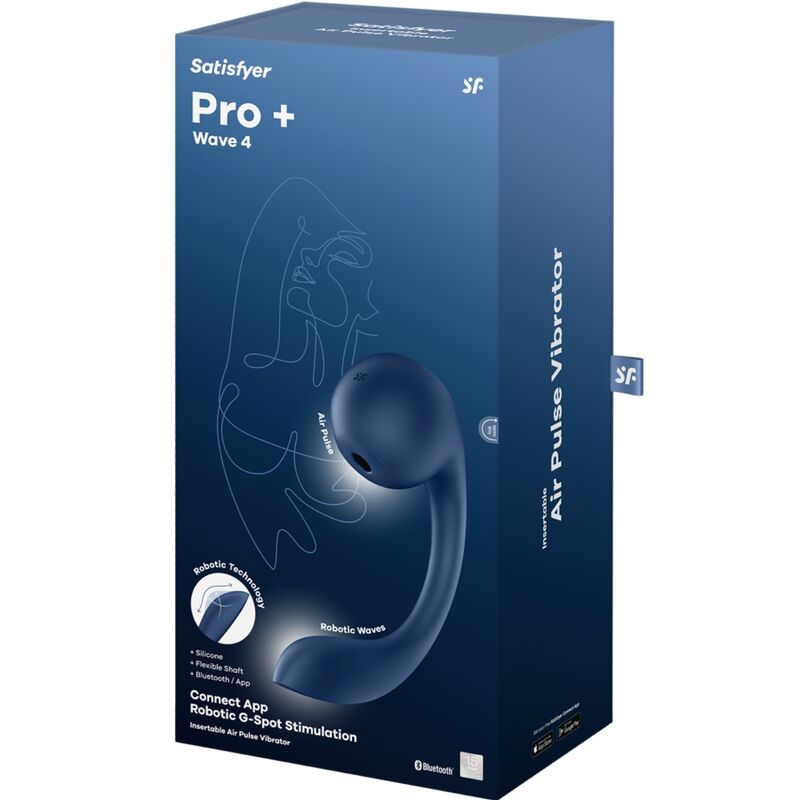 Satisfyer Pro Wave 4 Azul Oscuro – Estimulador Recargable Con Tecnología Air Pulse