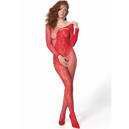 Comprar PASSION BS 107 Bodystocking Rojo Talla Única – Diseño Elegante Con Ajuste Confortable-Noxtic