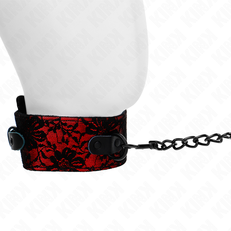 KINK - 105CM LACE LEASH COLLAR WITH REAL LEATHER BELT 44 X 5.5CM