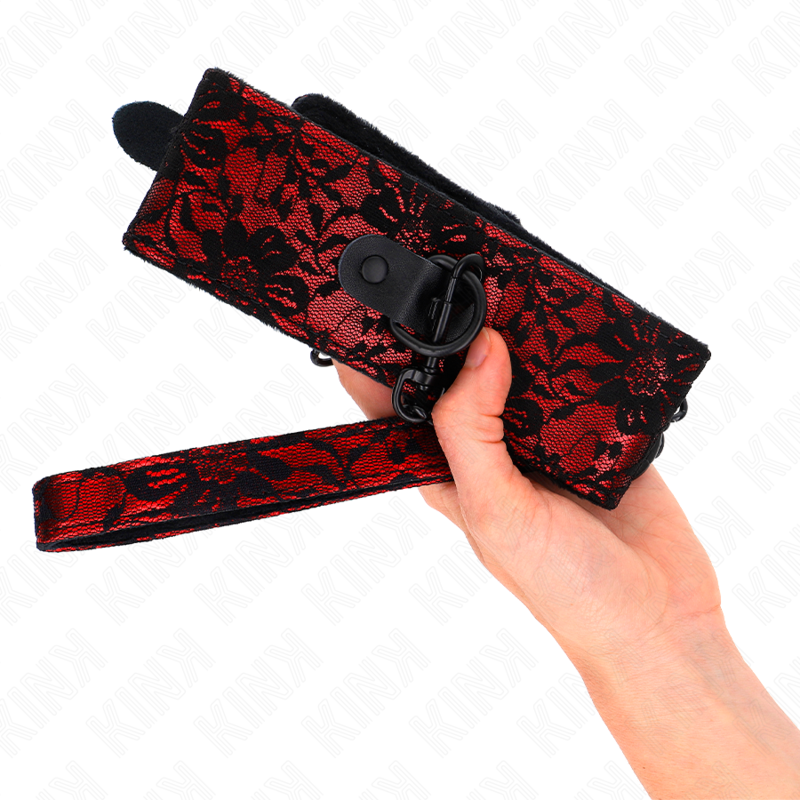 KINK - 105CM LACE LEASH COLLAR WITH REAL LEATHER BELT 44 X 5.5CM