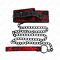 KINK - 105CM LACE LEASH COLLAR WITH REAL LEATHER BELT 44 X 5.5CM