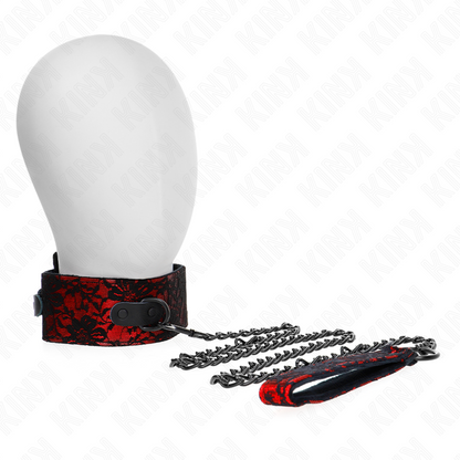 KINK - 105CM LACE LEASH COLLAR WITH REAL LEATHER BELT 44 X 5.5CM