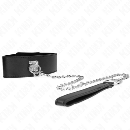 KINK - COLLAR WITH LEASH 65 CM WIDE BLACK ADJUSTABLE 33.5-41 CM X 5 CM