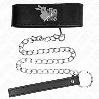 KINK - COLLAR WITH LEASH 65 CM WIDE BLACK ADJUSTABLE 33.5-41 CM X 5 CM