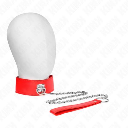 KINK - COLLAR WITH LEASH 65 CM WIDE RED ADJUSTABLE 33.5-41 CM X 5 CM
