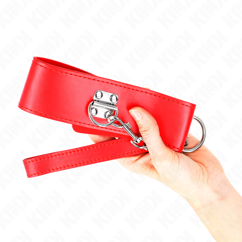 KINK - COLLAR WITH LEASH 65 CM WIDE RED ADJUSTABLE 33.5-41 CM X 5 CM
