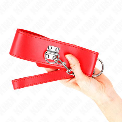 KINK - COLLAR WITH LEASH 65 CM WIDE RED ADJUSTABLE 33.5-41 CM X 5 CM