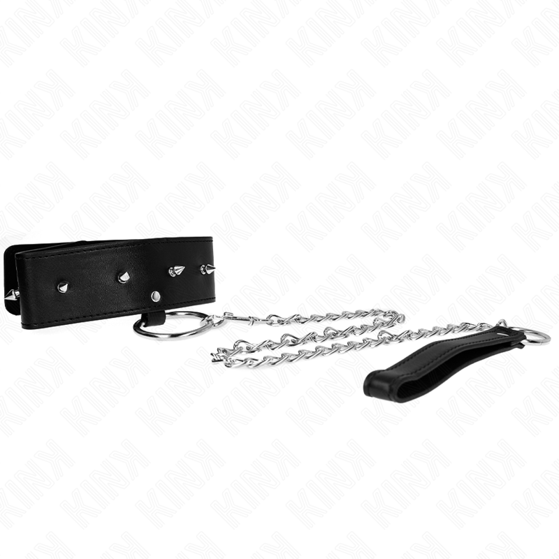 Collare con guinzaglio regolabile KINK – Design elegante con borchie per controllo e stile