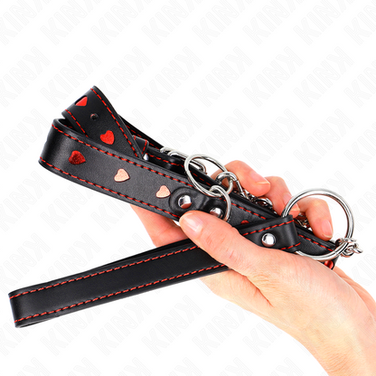 Collare e guinzaglio a forma di cuore KINK da 65 cm: design elegante per controllo e sicurezza