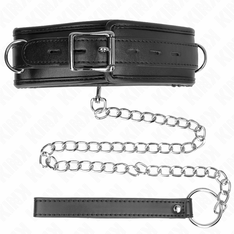 KINK Collar Con Correa Esponja Imitación Cuero Modelo 3 – Diseño Ajustable Para Libertad Sensual
