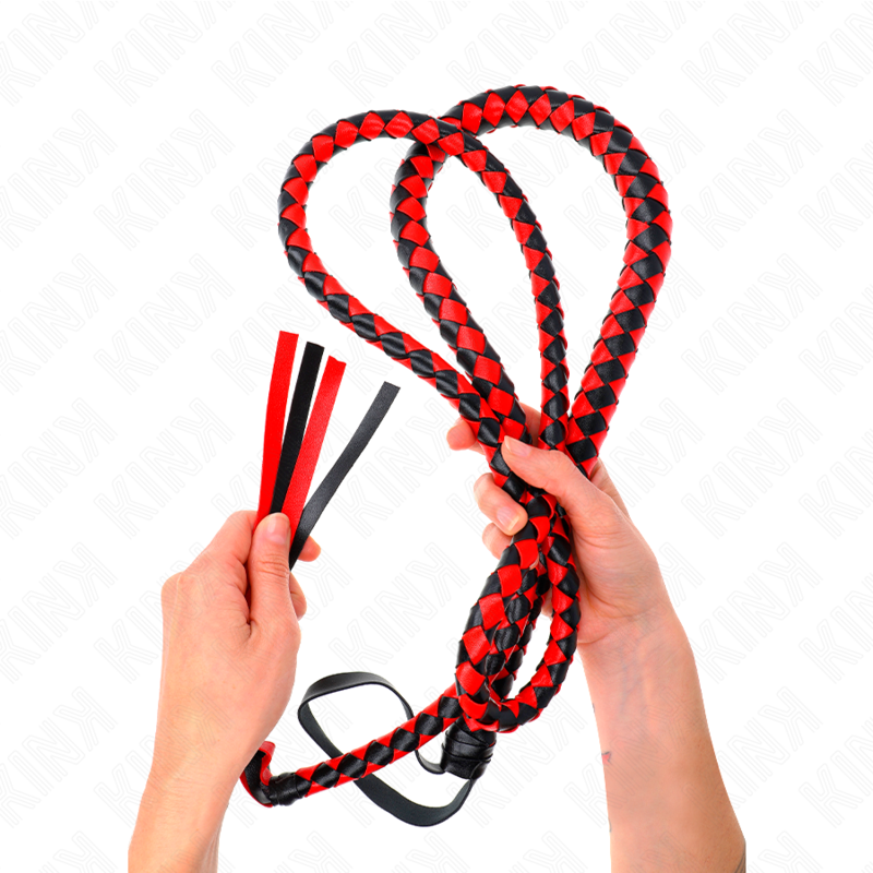 KINK Látigo De Serpiente Largo Rojo 210 Cm – Diseño Elegante Para Juegos De Control Y Placer