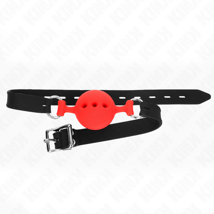 Bavaglio regolabile KINK rosso – Silicone confortevole per un piacere sensoriale sicuro