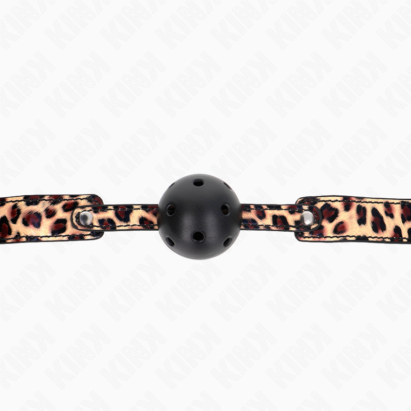 KINK Mordaza De Bola Transpirable Leopardo 4.5 CM – Diseño Elegante Para Experiencias Sensoriales Únicas
