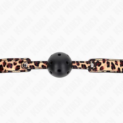 KINK Mordaza De Bola Transpirable Leopardo 4.5 CM – Diseño Elegante Para Experiencias Sensoriales Únicas