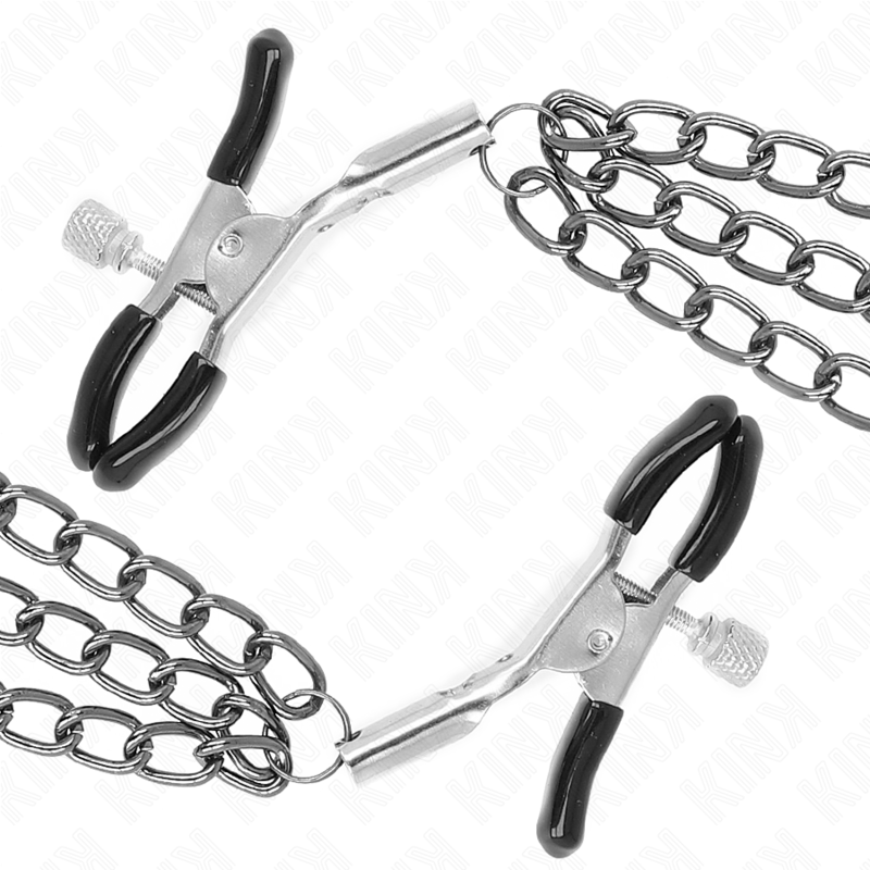 KINK - TRIPLE CHAIN ​​NIPPLE CLAMPS BLACK 20/23/28 CM