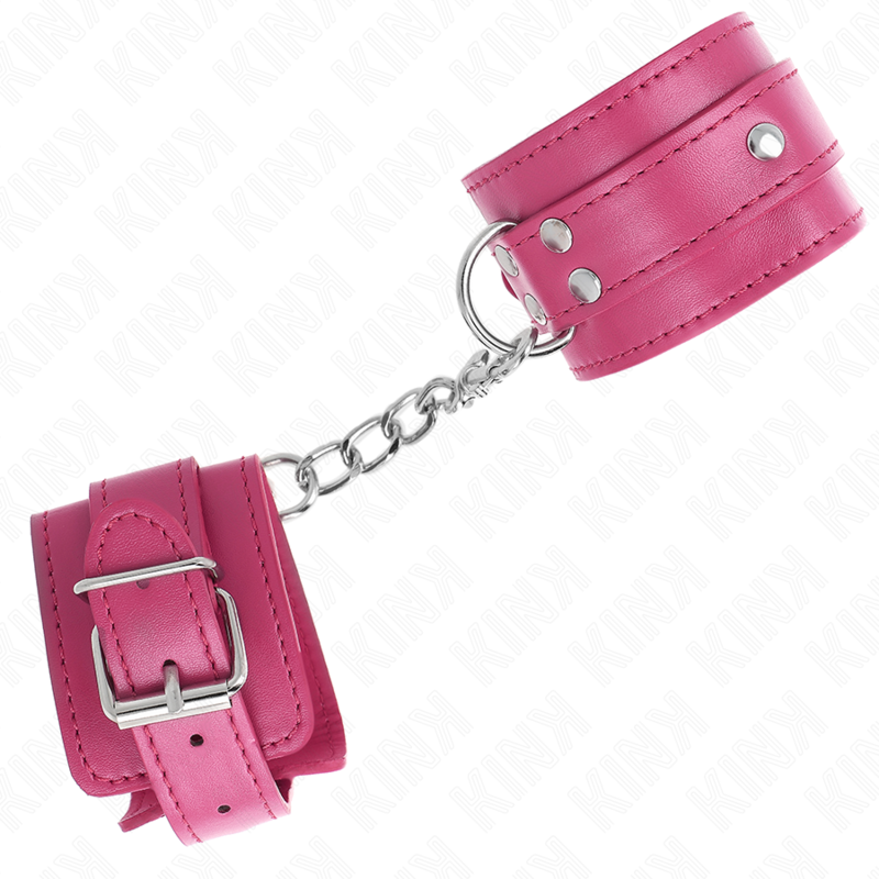 KINK Muñequeras Con 3 Anillas En D Ajustable Rosa – Accesorio Estilizado Para Experiencias Sensuales