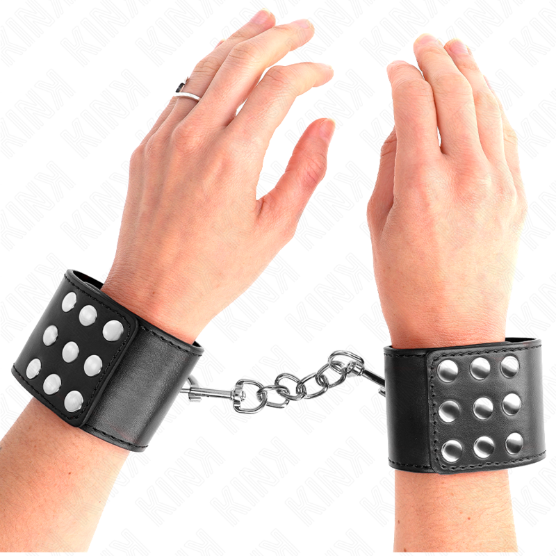 KINK - WRISTBANDS WITH ADJUSTABLE SNAP CLOSURE BLACK 19-24 CM X 5.5 CM