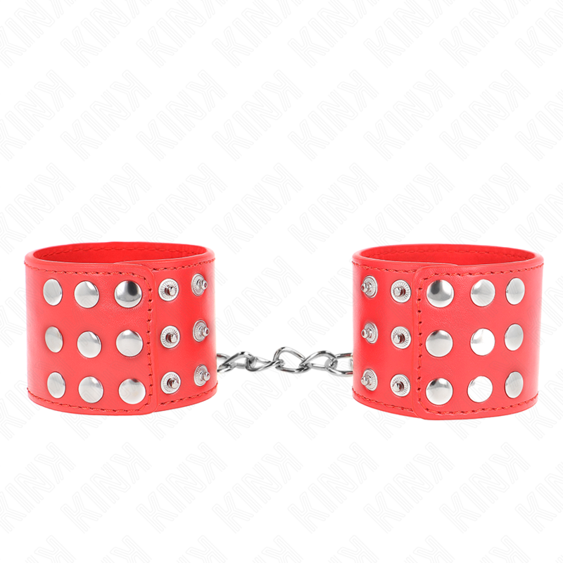 Comprar KINK Muñequeras Con Cierre A Presión Ajustable Rojo – Diseño Elegante Para Comodidad y Estilo en Prácticas BDSM-Noxtic