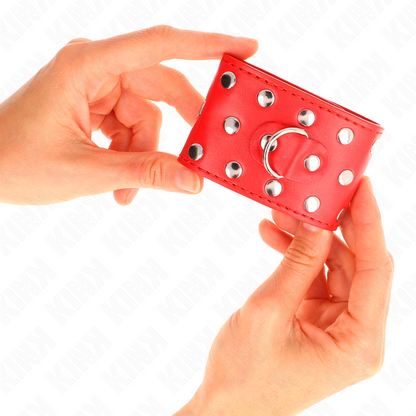Braccialetti KINK Red Snap – Design borchiato regolabile per uno stile unico