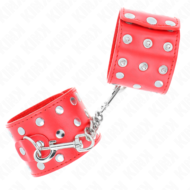 Braccialetti KINK Red Snap – Design borchiato regolabile per uno stile unico