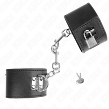 KINK - Adjustable Black Padlock Wristbands 16-23 cm x 5.5 cm