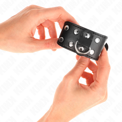 Braccialetti regolabili con doppia borchia KINK, neri: design elegante per un'esperienza sicura