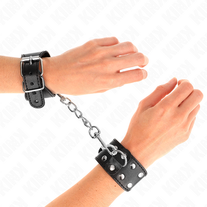 Comprar KINK Muñequeras Con Doble Línea De Tachuelas Ajustable Negro – Diseño Elegante Para Una Experiencia Segura-Noxtic