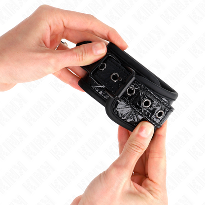 Braccialetti KINK con motivo a rombi neri – Accessorio regolabile per stile e comfort