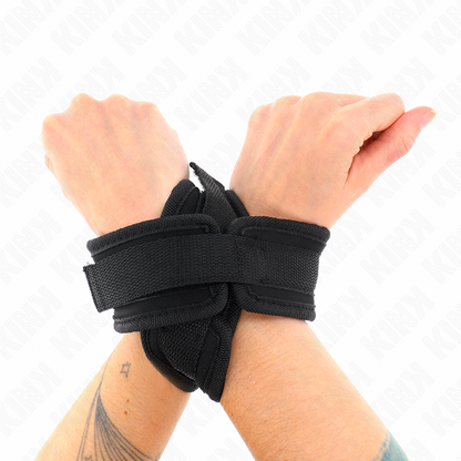 KINK - BLACK CROSSED WRISTBANDS 34 X 5.5 CM