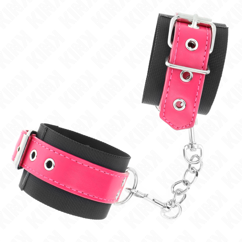 Braccialetti KINK in nylon nero con cinturino fucsia regolabile: accessorio elegante per un maggiore controllo