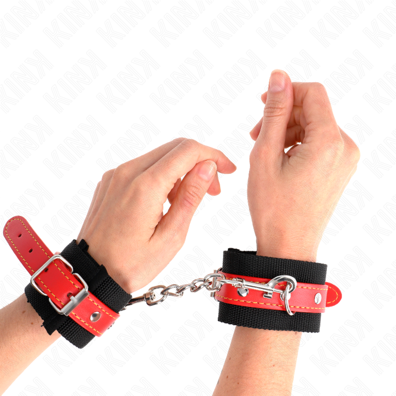 Comprar KINK Muñequera De Nylon Negro Con Correa Ajustable Roja – Estilo Y Comodidad Para Experiencias Inigualables-Noxtic
