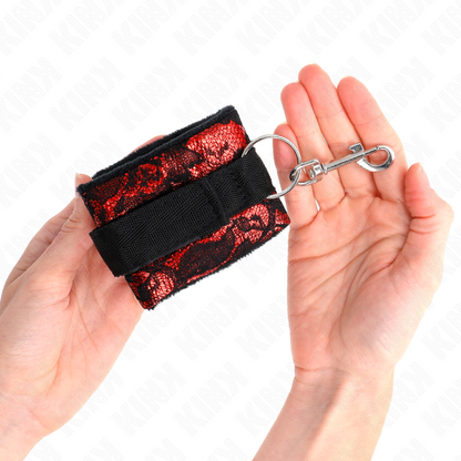 Comprar KINK Muñequera Diseño Escándalo Rojo Negro – Estilo Sofisticado Para Experiencias Únicas-Noxtic