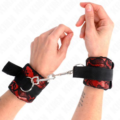 Comprar KINK Muñequera Diseño Escándalo Rojo Negro – Estilo Sofisticado Para Experiencias Únicas-Noxtic