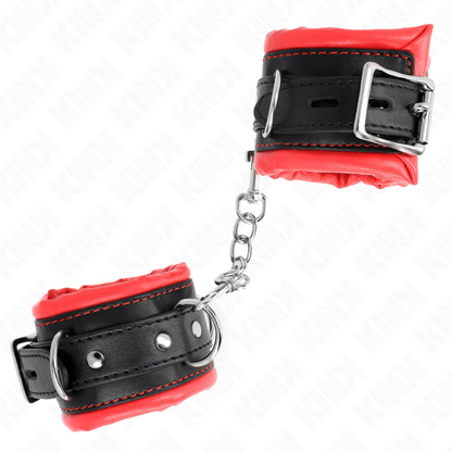 KINK Muñequeras Estilo Heavy Forro Rojo – Muñequeras Ajustables Para Seguridad Y Estilo