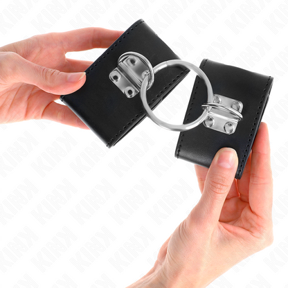 Polsini fissi KINK con chiusura ad anello e lucchetto in nero – Design regolabile per comfort e stile