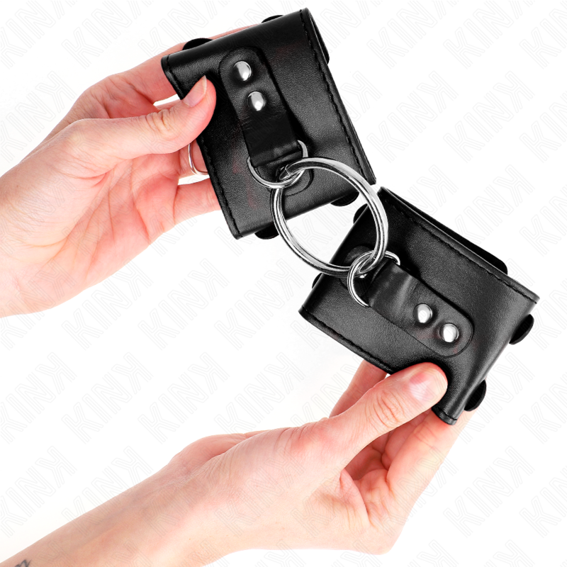 Comprar KINK Muñequeras Fijas Con Anilla Y Tachuelas Negras – Diseño Audaz Para Experiencias Con Estilo-Noxtic
