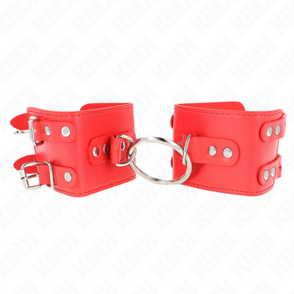 Comprar KINK Muñequera Fija Roja Con Anilla Y Tachuelas – Diseño Elegante Para Comodidad Y Estilo-Noxtic