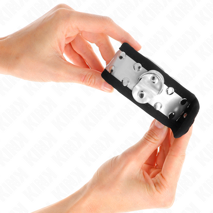 KINK Muñequeras Finas Negro Plateado 30 x 4 cm – Diseño Elegante Para Exploración Confortable