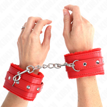KINK - PREMIUM RED LINED WRISTBANDS WITH ADJUSTABLE RED STRAP 17-29 CM X 6 CM