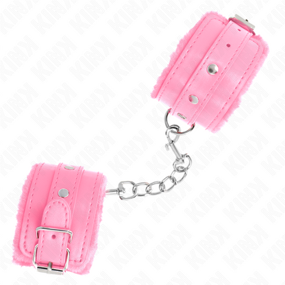 KINK - PREMIUM PINK LINED WRISTBANDS WITH ADJUSTABLE PINK STRAP 17-29 CM X 6 CM