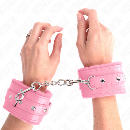 KINK - PREMIUM PINK LINED WRISTBANDS WITH ADJUSTABLE PINK STRAP 17-29 CM X 6 CM