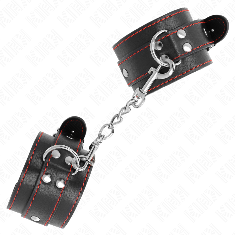 Comprar KINK Muñequeras Negros Con Detalles En Rojo – Diseño Ajustable Para Comodidad Y Estilo-Noxtic