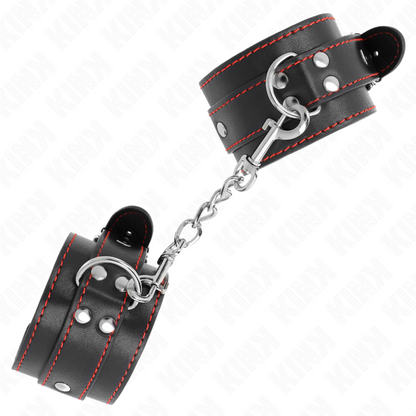 Comprar KINK Muñequeras Negros Con Detalles En Rojo – Diseño Ajustable Para Comodidad Y Estilo-Noxtic